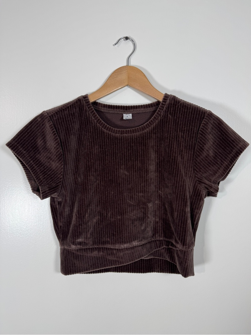 WAT91 {Old Navy} Velvet Velour Corduroy Ribbed Crop Top Shirt